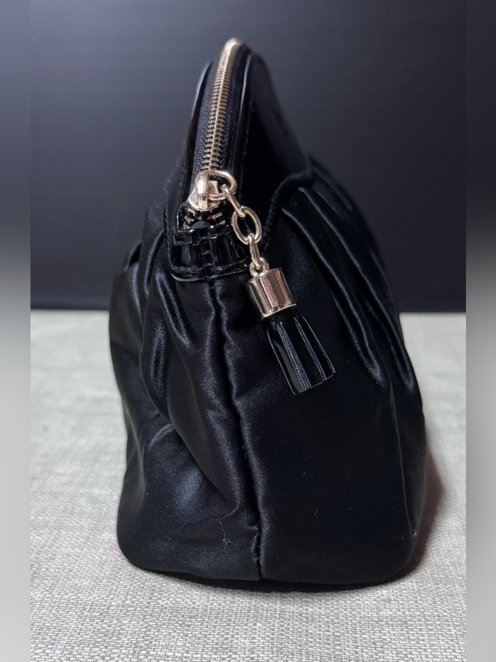 Dior Black Satin and Patent Cosmetic Pouch - Picture 4 of 13